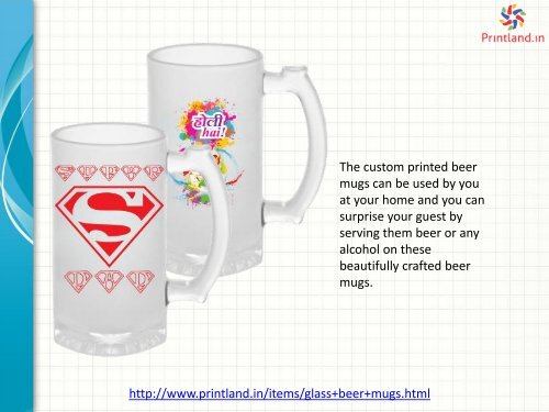 Buy Personalized or Customized Glass Beer Mugs Online in India at PrintLand