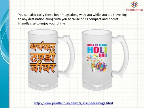 Buy Personalized or Customized Glass Beer Mugs Online in India at PrintLand
