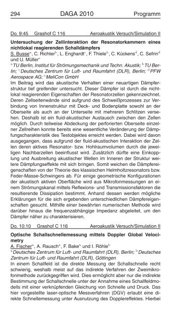DAGA 2010 - Deutsche Gesellschaft für Akustik eV