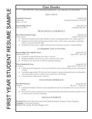 First Year Resume (for Hustler)
