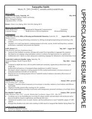 Upperclassman Resume (for Hustler)