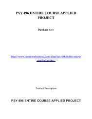 PSY 496 ENTIRE COURSE APPLIED PROJECT