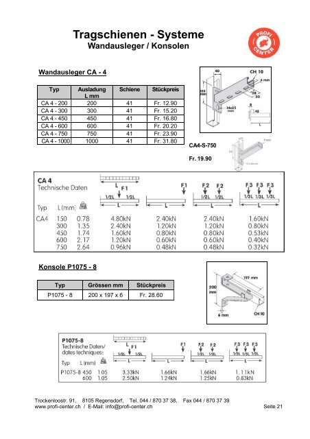 Tragschienen - Systeme