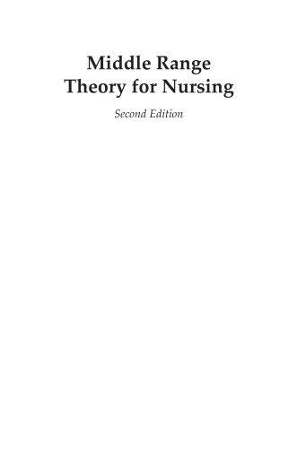 Middle Range Theory for Nursing - Springer Publishing Company