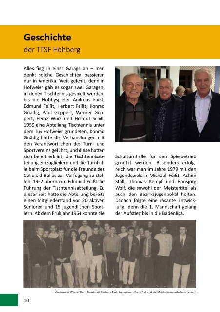 Saisonheft TTSF Hohberg (2017 / 2018)