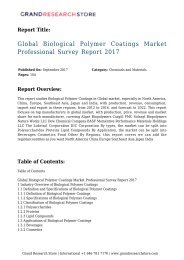 Global Biological Polymer Coatings Market Professional Survey Report 2017