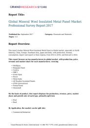 Global Mineral Wool Insulated Metal Panel Market Professional Survey Report 2017