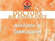 Book Doctors Air Ambulance Service in Dibrugarh Anytime with ICU Setup