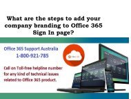 What are the steps to add your company branding to Office 365 Sign In page?