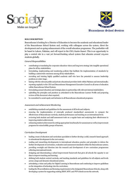 Candidate Pack - Beaconhousse Director of Education