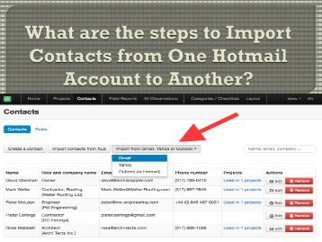 What are the steps to Import Contacts from One Hotmail Account to Another?
