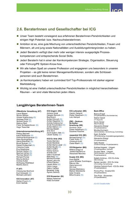 Nachhaltigkeitsbericht 2011 - ICG Integrated Consulting Group