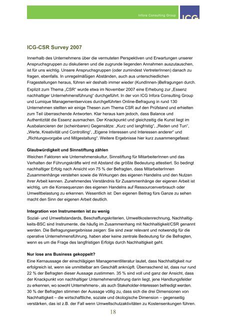 Nachhaltigkeitsbericht 2011 - ICG Integrated Consulting Group