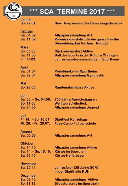 Ausgabe 01/ SCA - Spvgg Gammesfeld