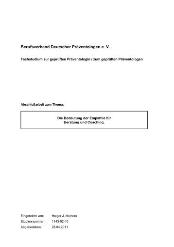 lesen - Berufsverband Deutscher Präventologen eV
