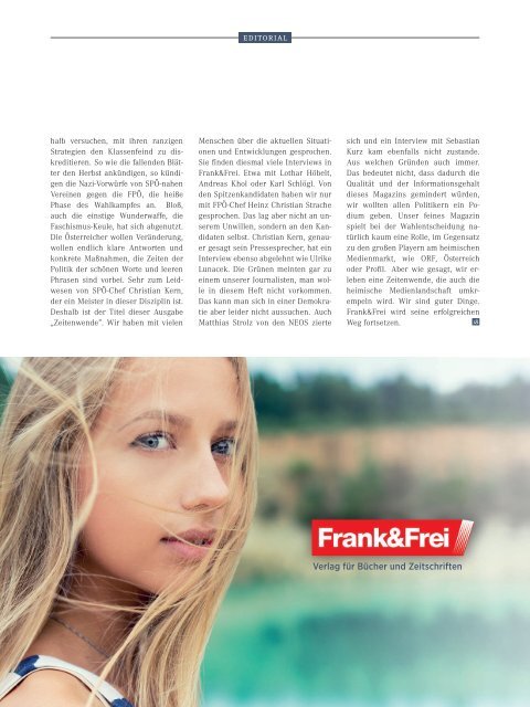 Leseprobe Magazin Frank&Frei 03/2017