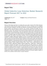 Global Inductive Loop Detection Market Research Report Forecast 2017 to 2022