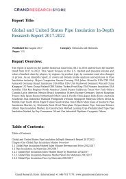 Global and United States Pipe Insulation In-Depth Research Report 2017-2022