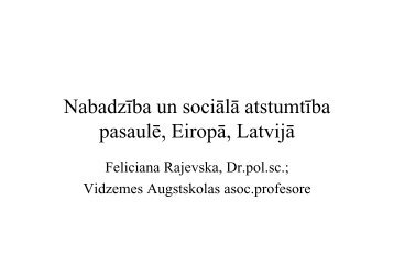 Nabadzība un sociālā atstumtība pasaulē, Eiropā, Latvijā