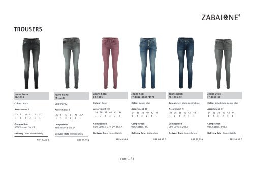 Special Jeans &amp; Trousers-Zabaione
