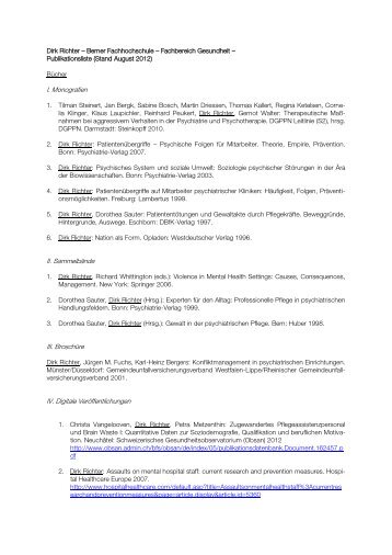 Vollständige Publikationsliste - PDF - Gesundheit - Berner ...