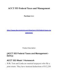 ACCT 553 Federal Taxes and Management