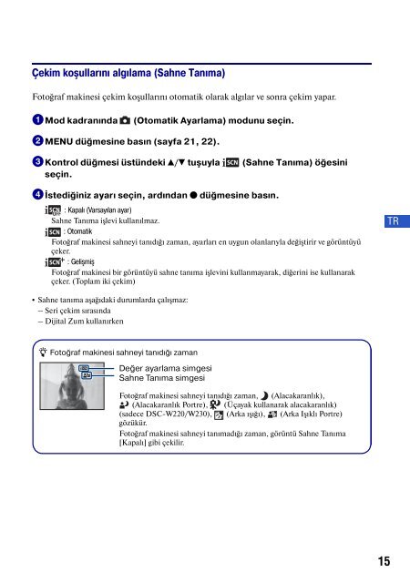 Sony DSC-W215 - DSC-W215 Consignes d&rsquo;utilisation Turc