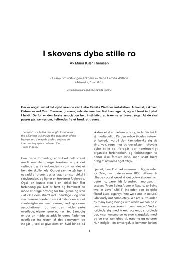 I skovens dybe stille ro