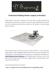 Professional Polishing Marble Company In Brooklyn