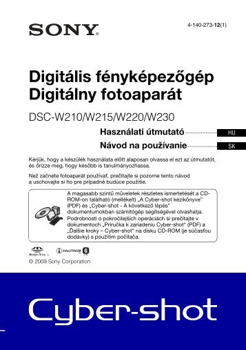 Sony DSC-W215 - DSC-W215 Consignes dâutilisation Slovaque