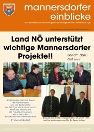 Land NÖ unterstützt wichtige Mannersdorfer Projekte!!