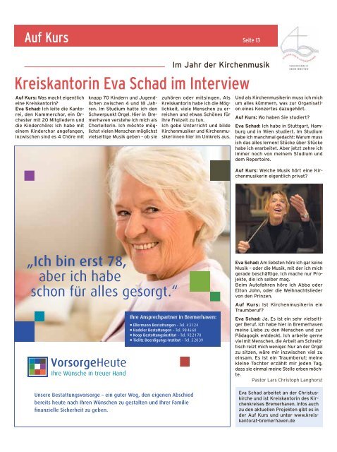 Auf Kurs_Ausgabe Februar 2012 - Kirchenjournal »Auf Kurs