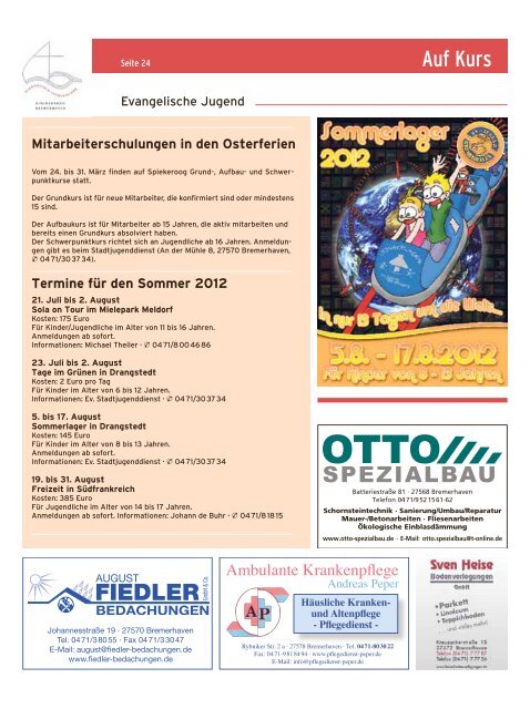 Auf Kurs_Ausgabe Februar 2012 - Kirchenjournal »Auf Kurs