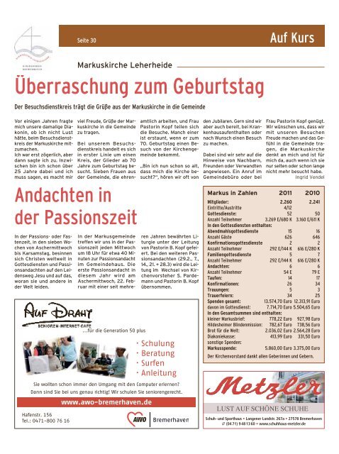 Auf Kurs_Ausgabe Februar 2012 - Kirchenjournal »Auf Kurs