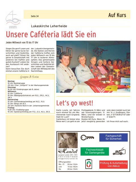 Auf Kurs_Ausgabe Februar 2012 - Kirchenjournal »Auf Kurs