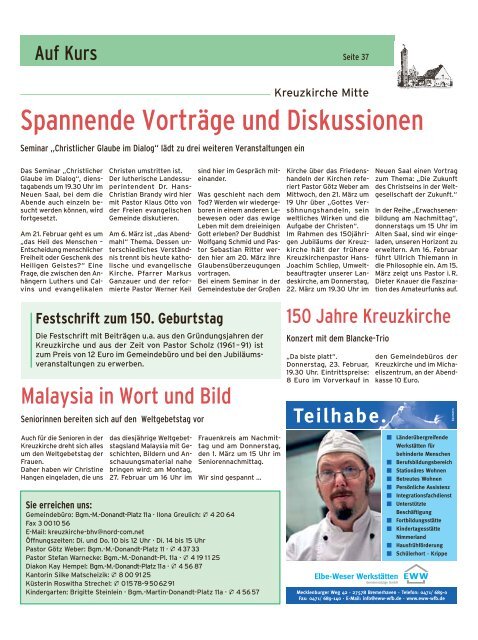 Auf Kurs_Ausgabe Februar 2012 - Kirchenjournal »Auf Kurs