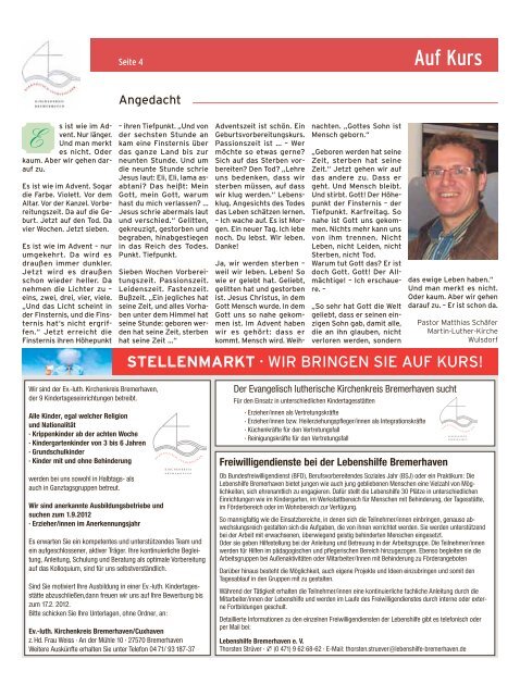 Auf Kurs_Ausgabe Februar 2012 - Kirchenjournal »Auf Kurs