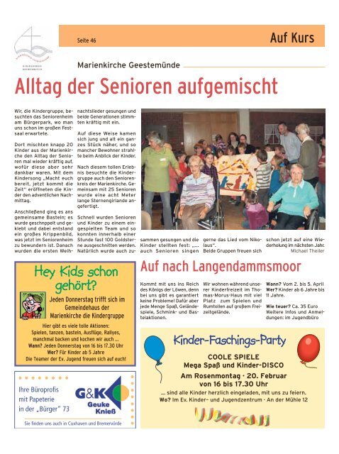 Auf Kurs_Ausgabe Februar 2012 - Kirchenjournal »Auf Kurs