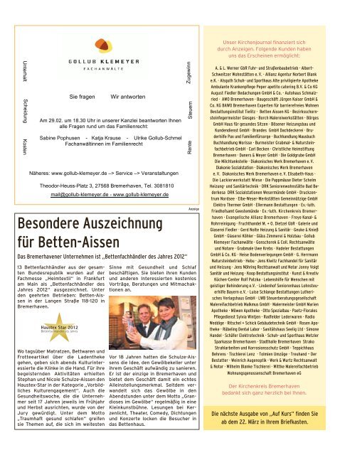 Auf Kurs_Ausgabe Februar 2012 - Kirchenjournal »Auf Kurs