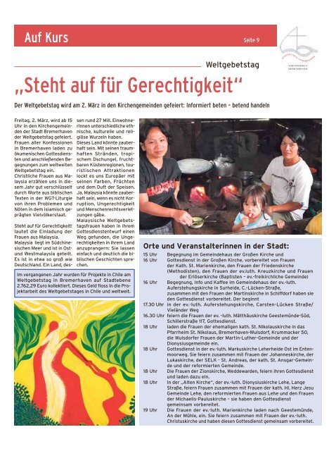 Auf Kurs_Ausgabe Februar 2012 - Kirchenjournal »Auf Kurs