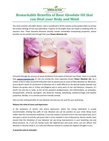 Remarkable Benefits of Rose Absolute Oil that can Heal your Body and Mind