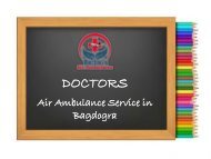 Air Ambulance Service in Bagdogra