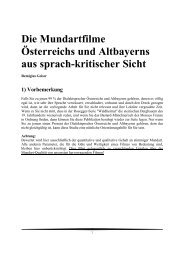 Die Mundartfilme Österreichs und Altbayerns aus sprach-kritischer Sicht 