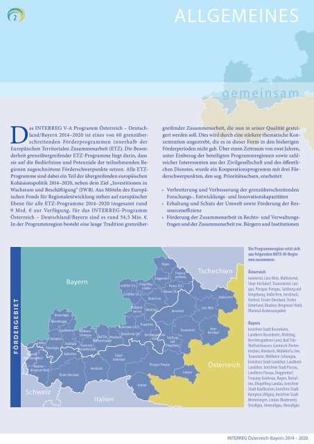 Kurzfassung des Kooperationsprogramms INTERREG Österreich-Bayern 2014-2020 