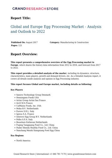 global-and-europe-egg-processing-market---analysis-and-outlook-to-2022-423-grandresearchstore