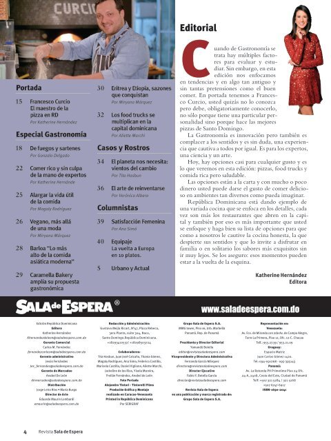 Revista Sala de Espera Nro. 48 Especial de Gastronomìa Septiembre 2017