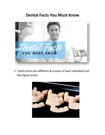 Dental Facts You Must Know