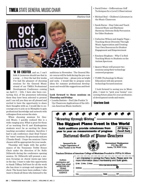 Tennessee Musician - Vol. 67 No. 2