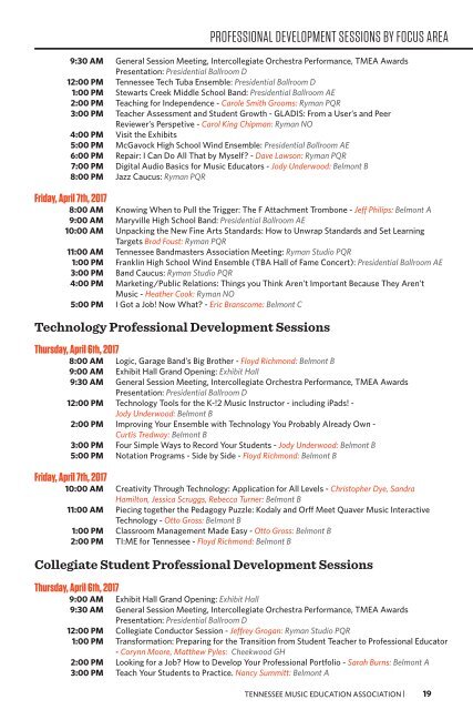 TMEA 2017 Professional Development Conference Program