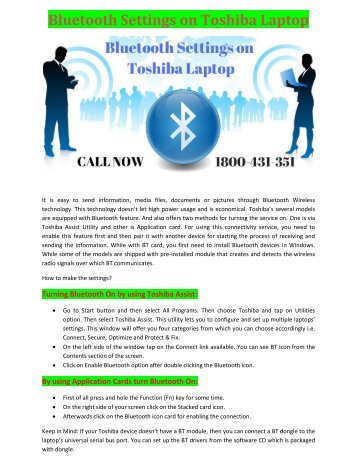 Bluetooth Settings on Toshiba Laptop 